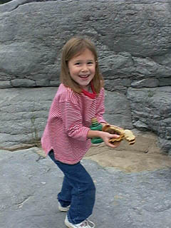 Mary carrying her lunch